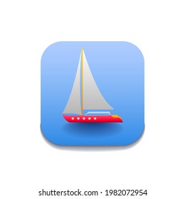 Abstract Boat Ship Ocean Water Icon Vector Design Style