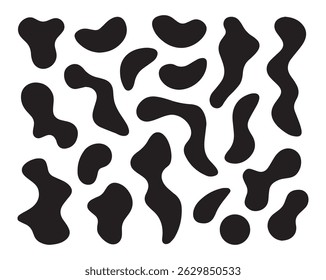 Abstract bob or cow Black and White Shapes Pattern, Vector illustrator File.