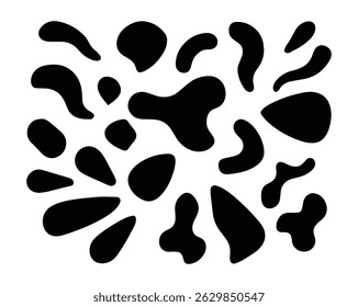 Abstract bob or cow Black and White Shapes Pattern, Vector illustrator File.