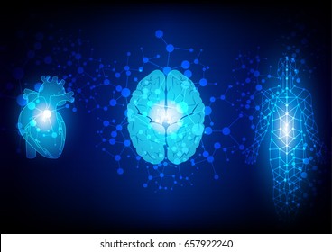 abstract body analysis technology background