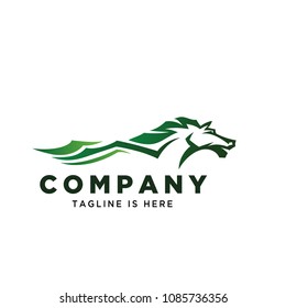 abstract body horse running art logo