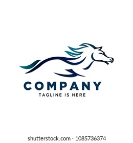 abstract body horse running art logo