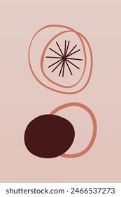 Abstract bohe art poster background. Boho art print decor