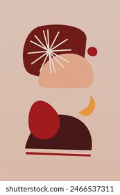 Abstract bohe art poster background. Boho art print decor