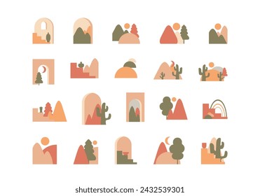 Abstract Bohemian Art Element Set