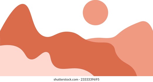 Abstract bohemian landscape illustration vector element