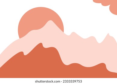 Abstract bohemian landscape illustration vector element