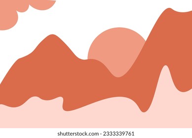 Abstract bohemian landscape illustration vector element