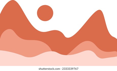 Abstract bohemian landscape illustration vector element