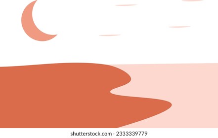 Resumen del elemento vector de ilustración de paisaje bohemio