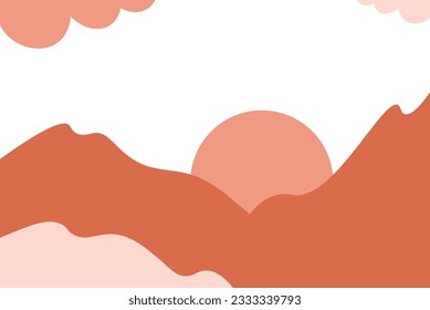 Abstract bohemian landscape illustration vector element