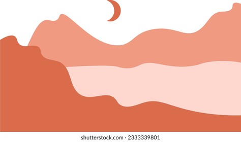 Abstract bohemian landscape illustration vector element