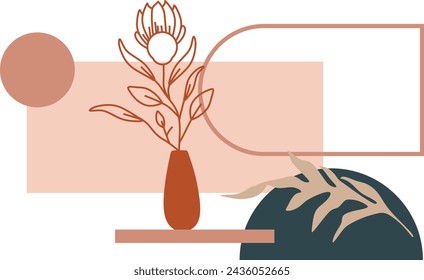 Abstract Bohemian Landscape Vector Element