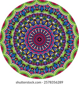 Abstract Bohemian Mandala with Repeating Patterns