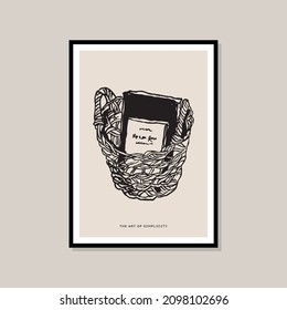 Abstract bohemian style art poster for your wall art collection