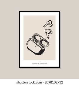 Abstract bohemian style art poster for your wall art collection