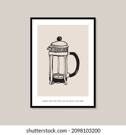 Abstract bohemian style art poster for your wall art collection