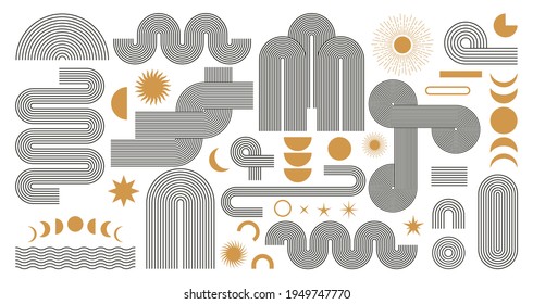 Resumen de la forma estética del boho con fases lunares