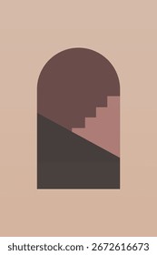 Abstract Boho Arch Window Minimalist Wall Art. Minimalist Boho Arch Window Wall Art