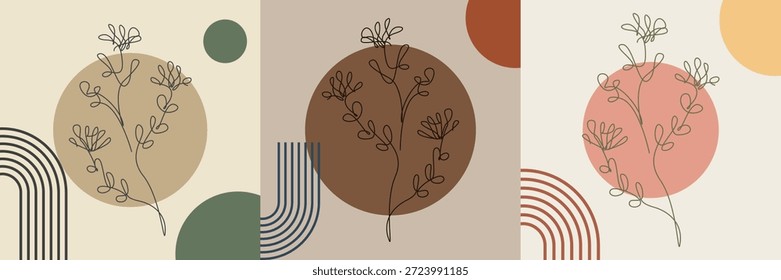 Abstractas fondo boho color terracota. Fondo de arco boho