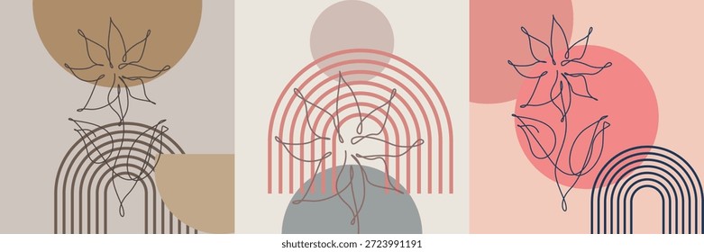 Abstract boho background earthtone color. Boho arch background