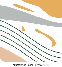 Abstract boho background. Modern Art with pastel colors. Mid century modern minimalist art print. Boho wall decor. vector illustration