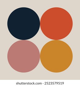 Abstract boho background template. Bohemian banner illustration in earth tone color