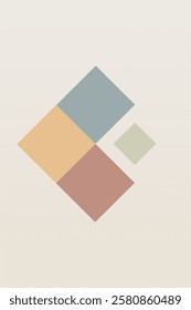 Abstract boho beige art background illustration. Flat abstract beige wall art illustration