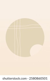 Abstract boho beige art background illustration. Flat abstract beige wall art illustration