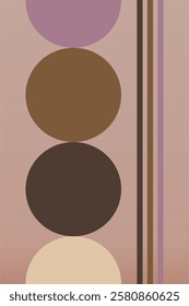 Abstract boho beige art background illustration. Flat abstract beige wall art illustration