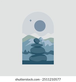 Abstract Boho Bohemian Art Print Set Mid Century Contemporary Posters Vector Minimalist Wall Decor