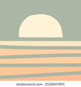 Abstract Boho Bohemian Art Print Set Mid Century Contemporary Posters Vector Minimalist Wall Decor