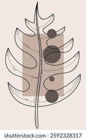 Abstract boho botani wall art decor background. Printable abstract boho wall art decor