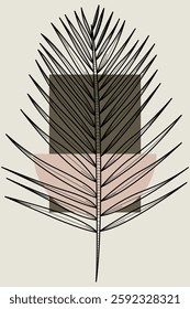 Abstract boho botani wall art decor background. Printable abstract boho wall art decor