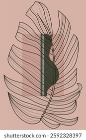 Abstract boho botani wall art decor background. Printable abstract boho wall art decor