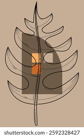 Abstract boho botani wall art decor background. Printable abstract boho wall art decor