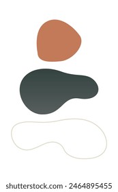 Abstract boho design element. Boho home decor elements in modern abstract boho style
