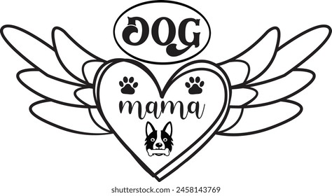 Abstract Boho Dog Mama Design - Sienna - Digital Instant Download 
