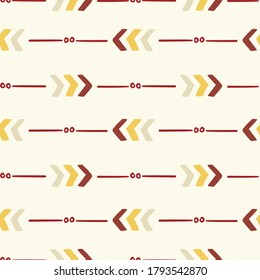 Resumen Patrón De Flechas Étnicas Boho, Patrón Sin Marea, Ilustración Vectorial EPS 10.