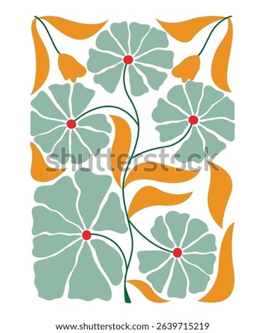 Abstract Boho floral illustration Vector, Boho Design Sublimation, Modern Abstract floral Clip Art