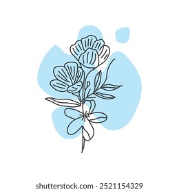 Abstract Boho Floral simple minimalist hand drawn art