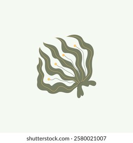 Abstract Boho Green Leaf Summer Illustration for design needs, Landing Pages, Animation, Apps, Presentations, Content Creator and other Promotions