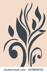 abstract boho, leaf art, wall art prints, neutral boho decor, flowers, nursery mid century modern, frescoes