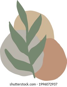 abstract boho leave poster. hand drawn. vector, trendy, minimalism. prints for t-shirt, card sticker