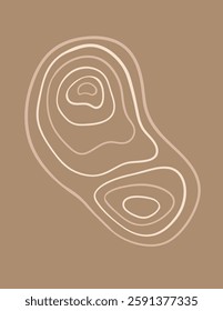 Abstract Boho line blob shapes simple hand drawn art background. Modern aesthetic illustrations. Bohemian style collection of contemporary artistic design for wall decoration, postcard, poster