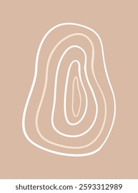 Abstract Boho line blob shapes simple hand drawn art background. Modern aesthetic illustrations. Bohemian style collection of contemporary artistic design for wall decoration, postcard, poster