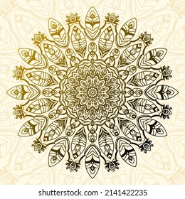 elemento de diseño de vector circular de boho mandala abstracta
