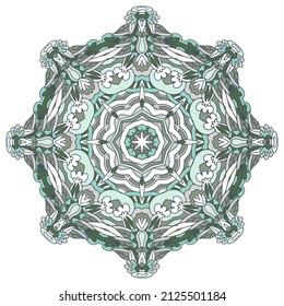 Abstract boho mandala print. Vector medallion decorative elements design in pastel colors