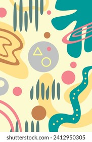 Resumen Patrón de fondo del estilo de matismo Boho ilustración vectorial color suave, impresión de arte, tejido editable