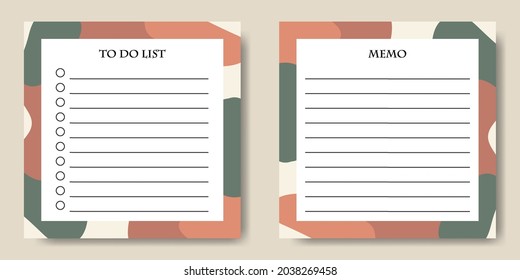 Abstract Boho Memo To Do List Template Printable